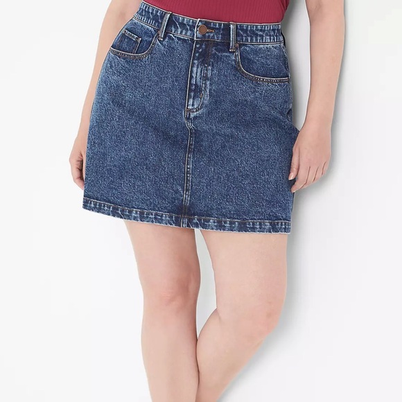 Lane Bryant Dark Denim Mini Skirt - Picture 3 of 6